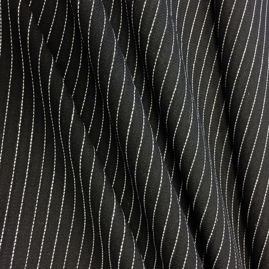 Elegant Pinstripe Polyester Wool Suiting Fabric (Precut 4.2 Meter)