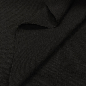 May include: Close-up of black ribbed fabric. The fabric has a soft, textured surface.