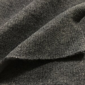 May include: Close-up of a dark gray knitted fabric with a textured surface.