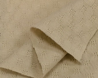 Lt Tan Pointelle Knit Fabric