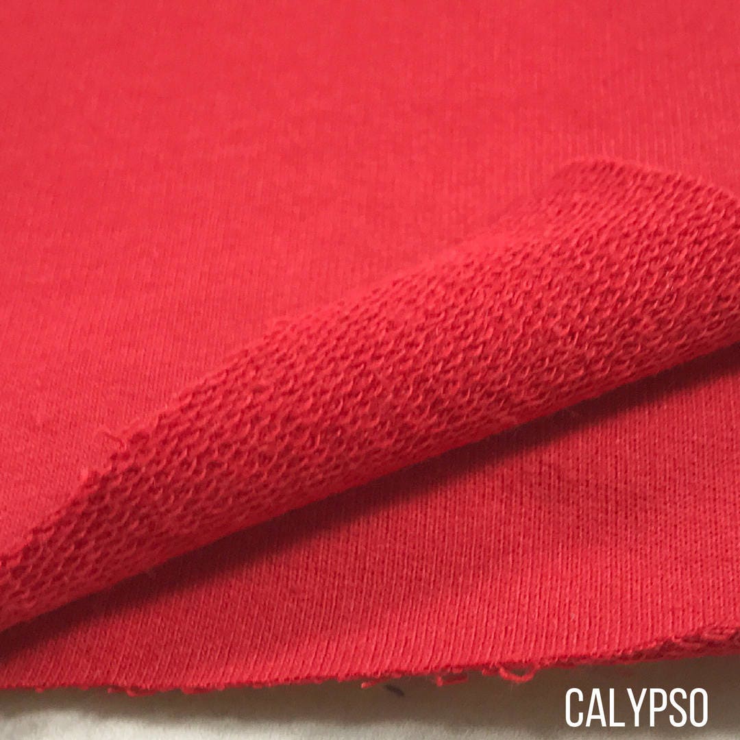 Red Terry Cloth Cotton Fabric - Fabric by the Yard