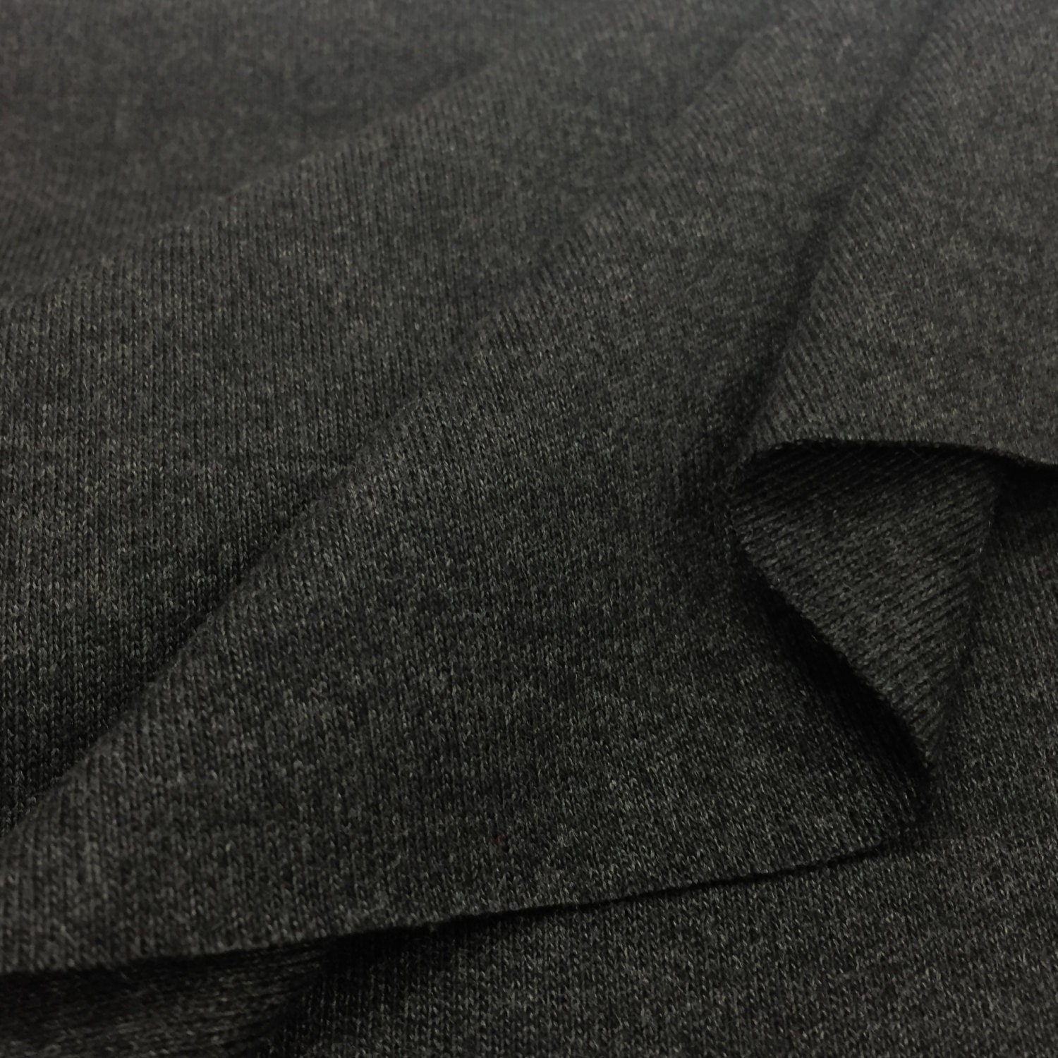 100% Cotton 1x1 Rib- Heathered Charcoal