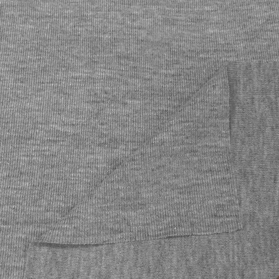 Ribbing tube uni heather dark gray Cotton Jersey Knit Fabric 0.54yd 0.5m
