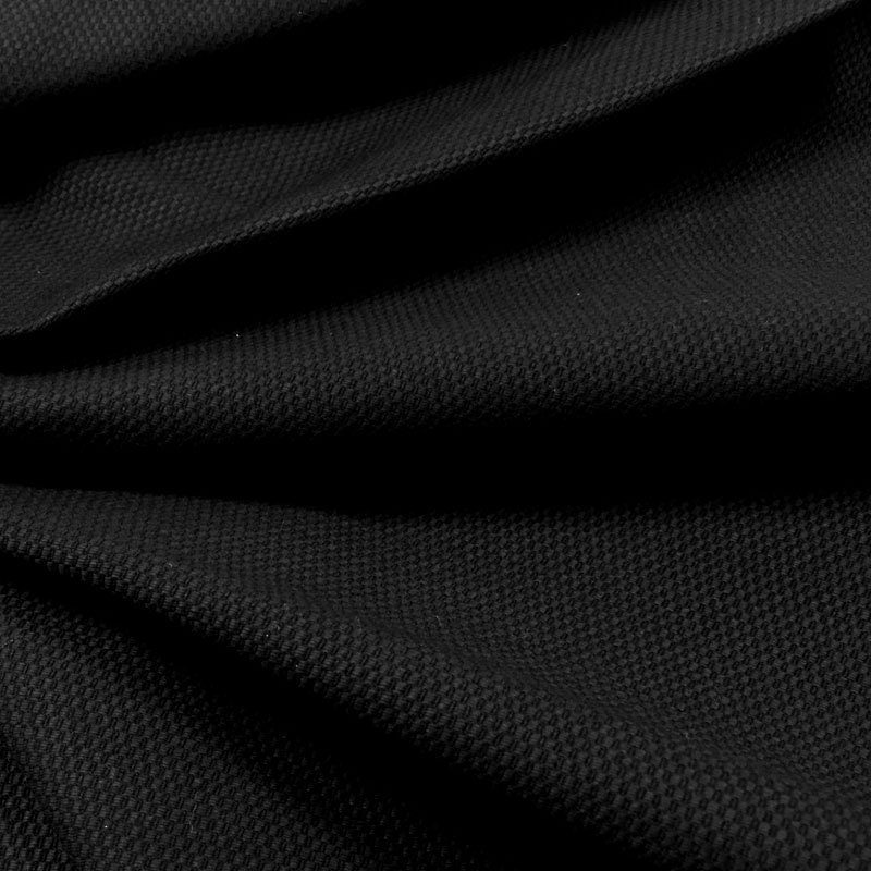 Honeycomb Cotton Pique Woven Fabric- 10051 Black- 1 Yard