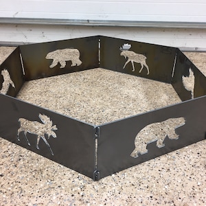 Wildlife Fire Ring, Fire Pit, Moose, Pheasant, Bear, FREE SHIPPING