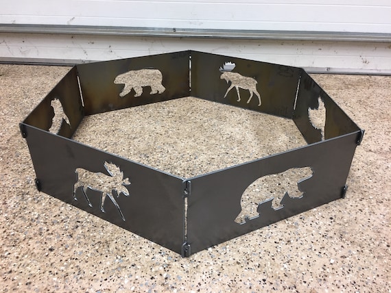 Wildlife Fire Ring Fire Pit Moose Pheasant Bear Free Etsy