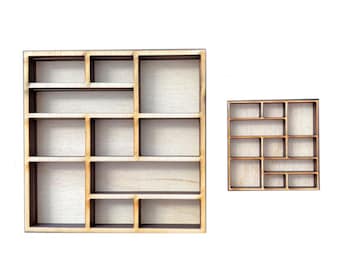 Miniature Birch Wood Shelves: 1/12 and 1/24 Scale, DIY Assembly