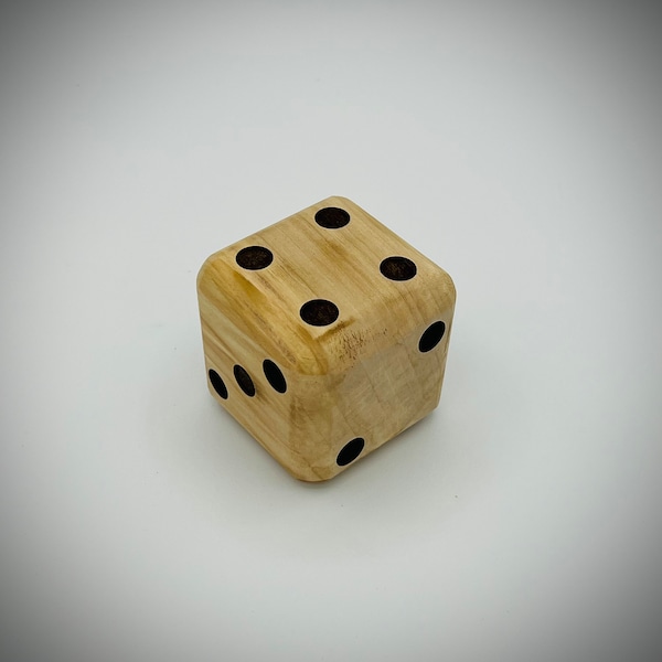 DICE WILLOW Wood BLOCK  2 inch  with Beveled Edges