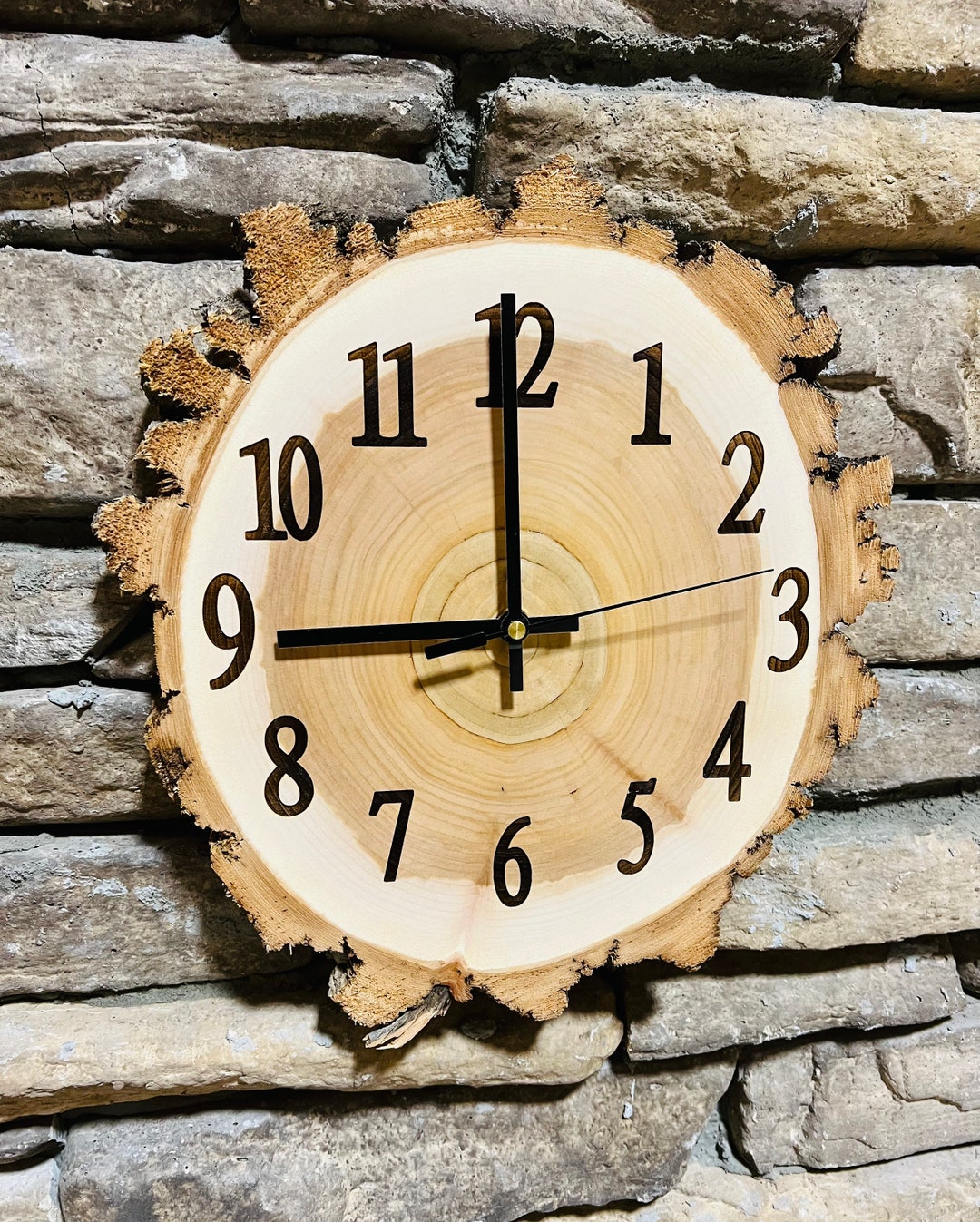 LARGE NUMBERS Clock WILLOW Wood Slice With Personalized Engraving 1112 Inch X 1 Inch Thick Etsy