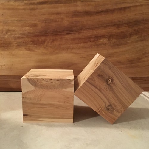 CEDAR WOOD Blocks Set of 4 3 4 Inch Oiled Beveled Etsy