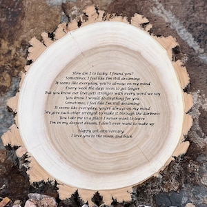 WILLOW Wood Slice  (PERSONALIZED Engraving Optional)  9-10 inch x 1 inch thick