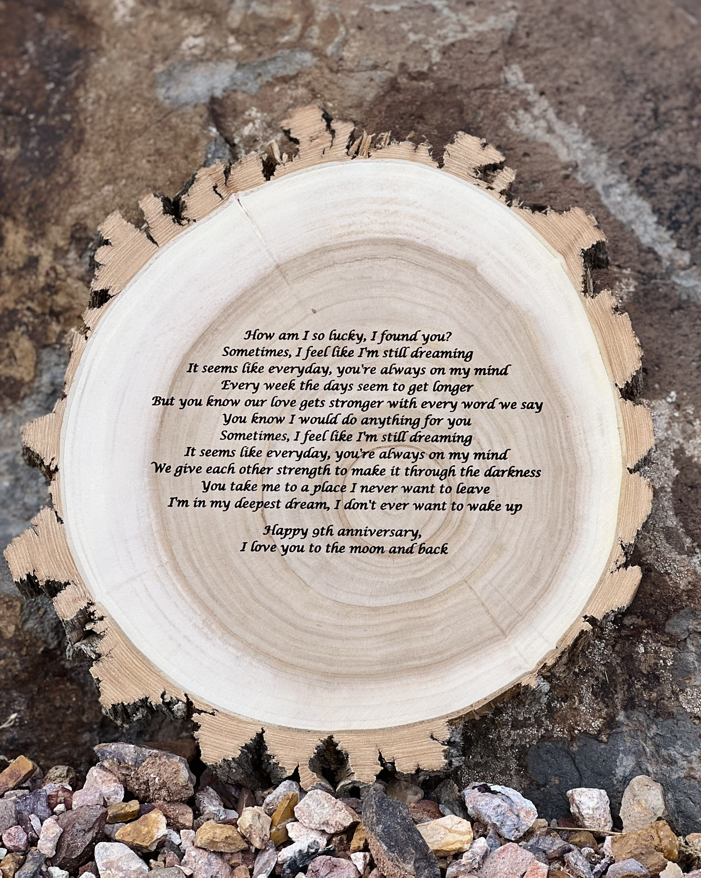WILLOW Wood Slice PERSONALIZED Engraving Optional 9-10 Inch - Etsy