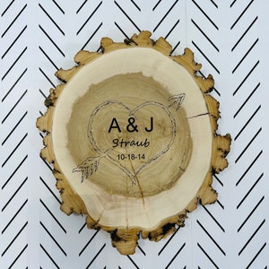 9TH ANNIVERSARY GIFT  WILLOW Wood Slice  (Engraving Optional)  9-10 inch x 1 inch thick