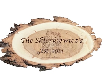 Personalized 9th Anniversary Willow Wood Slice: Endurance of Love