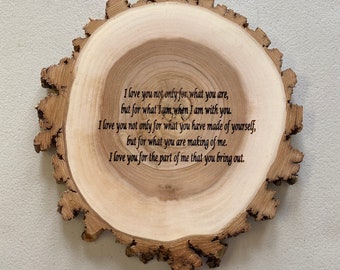 WILLOW Wood Slice  (Engraving Optional)  9-10 inch x 1 inch thick
