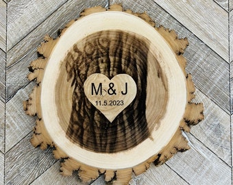 9TH ANNIVERSARY GIFT  WILLOW Wood Slice  (Engraving Optional)  9-10 inch x 1 inch thick