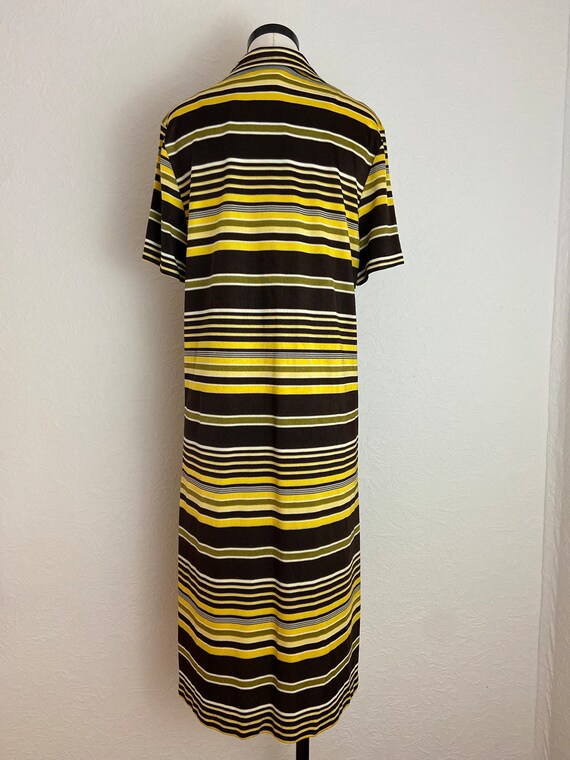 1970s Mod Stripe Knit Dress, Zip Front Collar - image 3