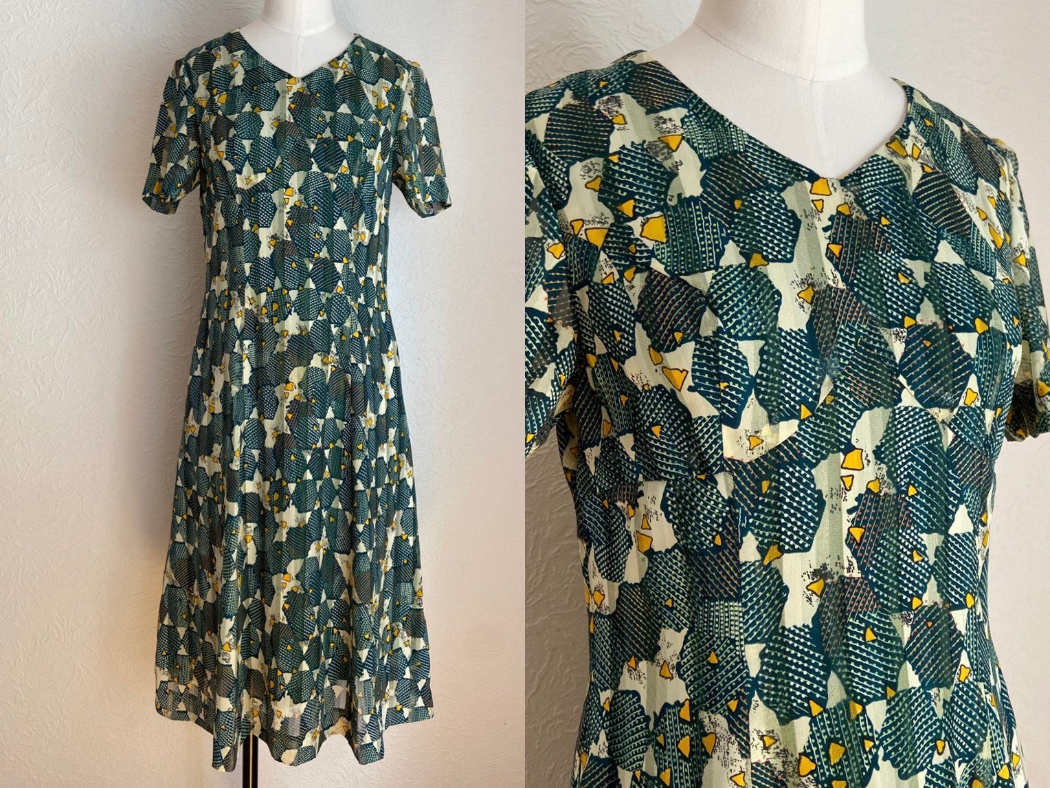 LuLaRoe Womens Dress Vintage XL Pleated Retro 70s Style Ikat Pattern