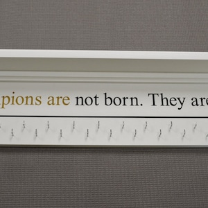 Medal Holder Champions Engraved Trophy Shelf Ribbon Holder Medal Hanger Award Display Personalized gift Trophy Rack Sports Award Display 30"