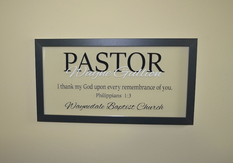 Pastor Gift Ideas Pastor Appreciation Wall Decor Retirement Gift Minister Gift Personalized Pastor Gift Religious Art Christian Wall Decor image 1