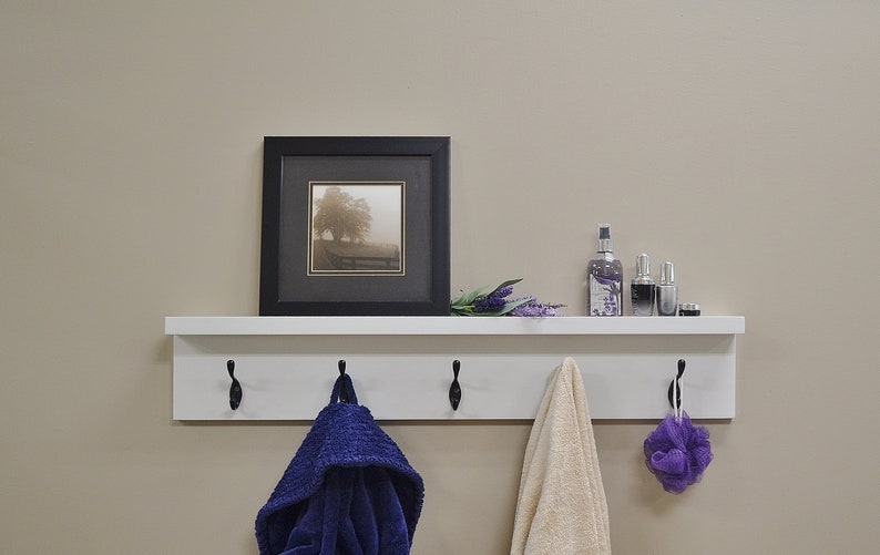 Bath Shelf Farmhouse Coat Rack White Entryway Shelf Picture Etsy