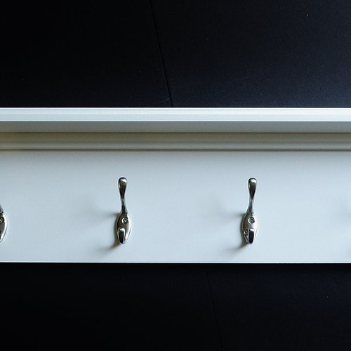 White Farmhouse Coat Rack Rustic Shelf Entryway Shelf Mud Room Etsy