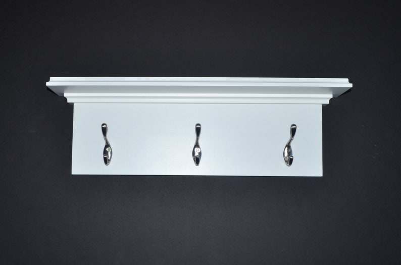 White Coat Rack Rustic Shelf Bathroom Shelf Farmhouse Coat Etsy