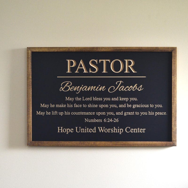 Pastor Sign WallWearDesigns - Etsy