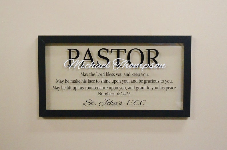 Pastor Gift Ideas Pastor Appreciation Wall Decor Retirement Gift Minister Gift Personalized Pastor Gift Religious Art Christian Wall Decor image 2