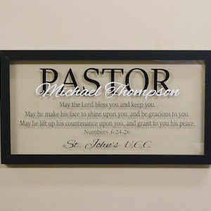 Pastor Gift Ideas, Pastor Appreciation, Retirement Gift, Minister Gift, Personalized Pastor Gift, Christian Wall Art, Numbers 6:24-26