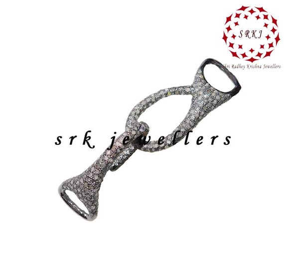 925 Sterling Silver PAVE Diamond Victorian Bracelet Connector Pave Diamond Bracelet Connector DIAMOND CONNECTOR