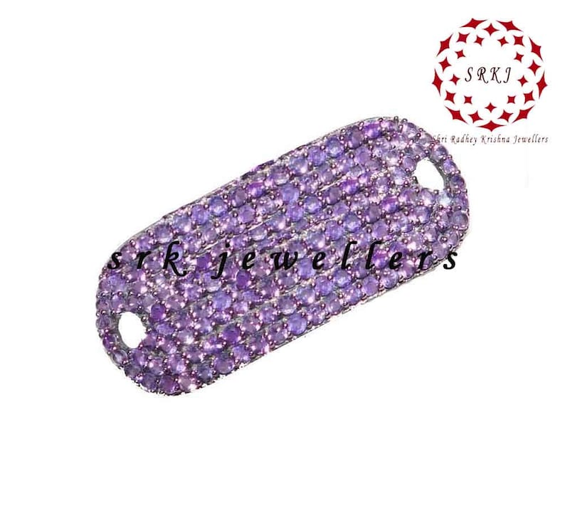 Designer Natural Pave Diamond Handmade 925 Sterling Silver Stylish Connector