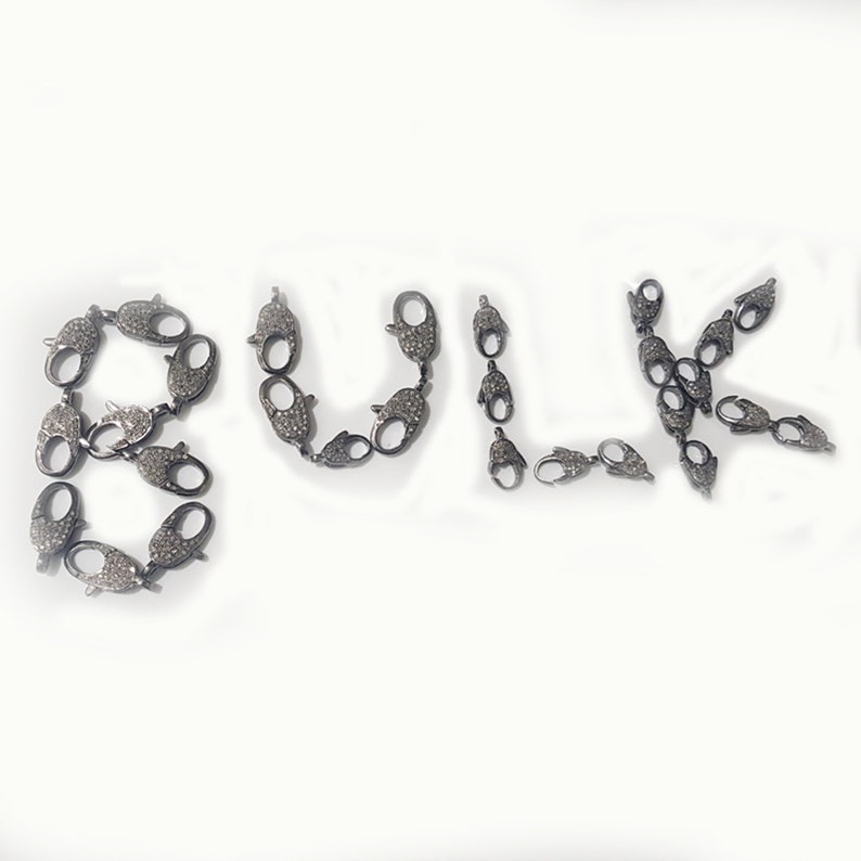 925 Sterling Silver Pave Diamond Handmade LobsterClasp CLSP-0007