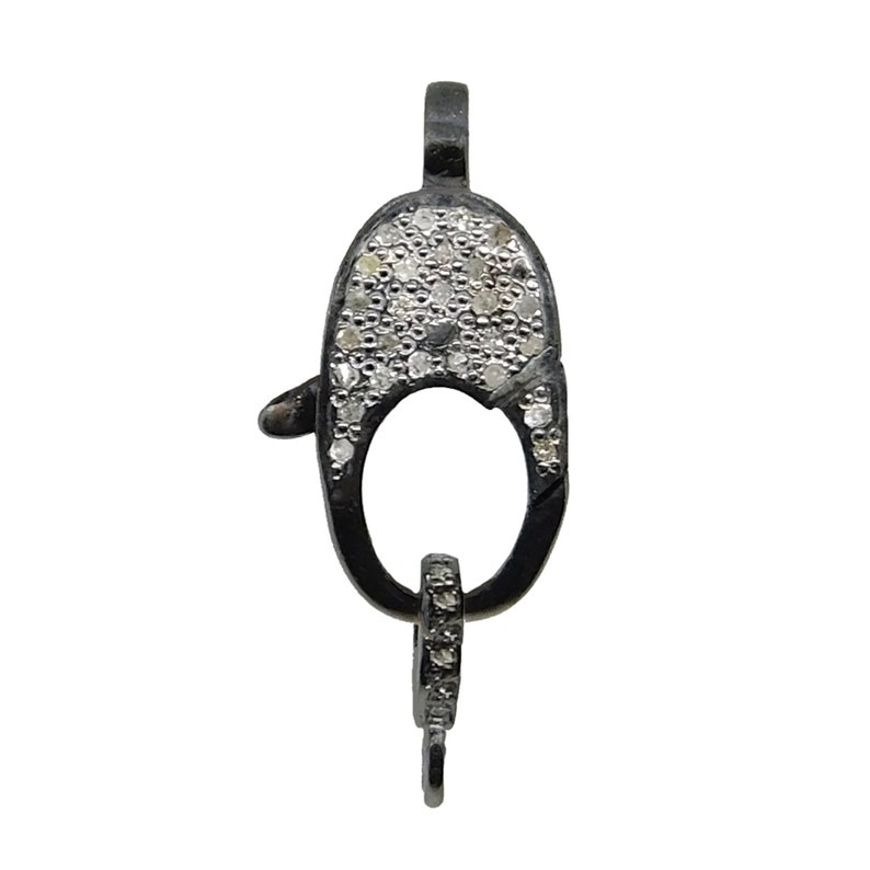 925 Sterling Silver Pave Diamond Handmade LobsterClasp CLSP-0007