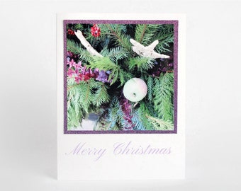 Christmas Photo Card - #3158, Christmas Evergreens Card, Holiday Tree Decorations Card, Christmas Card, Holiday Evergreens Card