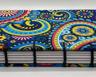 Colorful Paisley Covered Journal/sketchbook - White non-lined pages