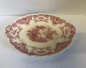 John Maddock Platter, Made in England, Red Transfer-ware,