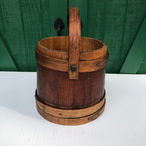 Paint bucket, shops Firkin, Primitive Firkin, Original Finish