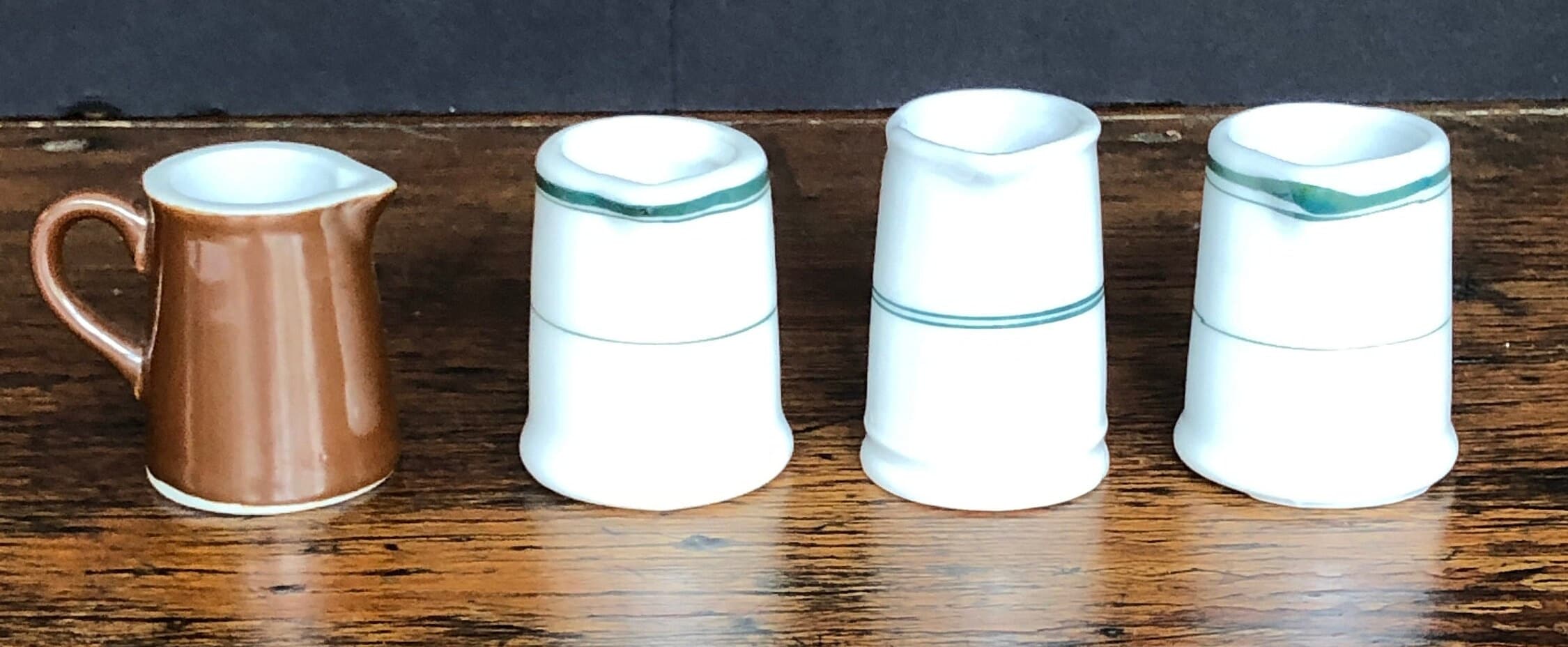 Restaurant Ware, Hotel China, Small Creamers, Small Vase, Bridesmaid Gifts, Classic White, Green Motif, Antique, Japan, OPEN STOCK