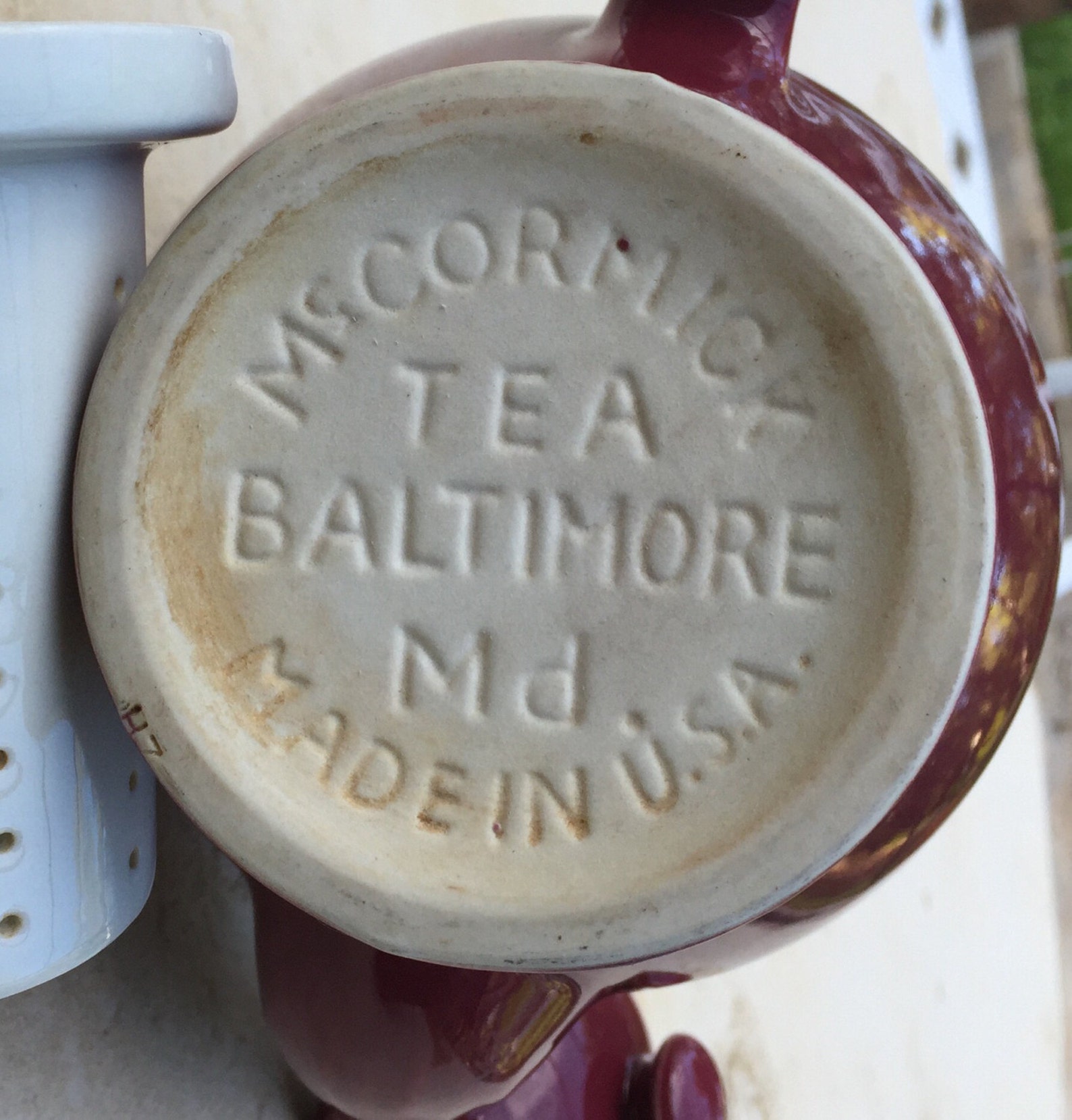 Mccormick Tea Pot Burgundy Red Steep Loose Tea Baltimore Etsy