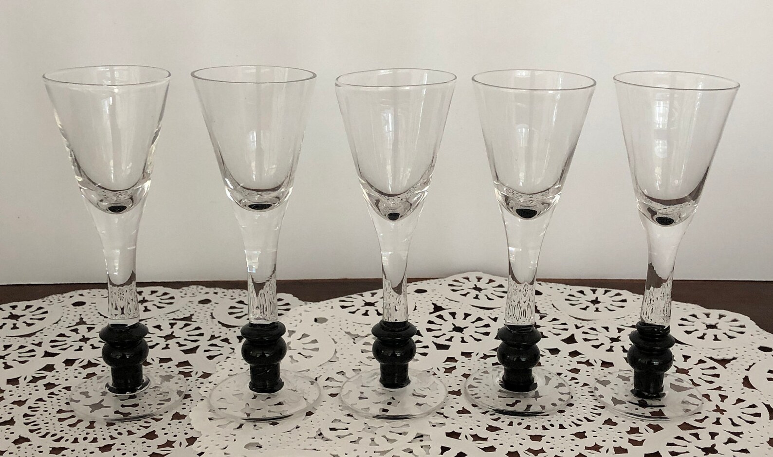 Tequila Rose Shooters Hand Blown Glass Black Button Stem Etsy