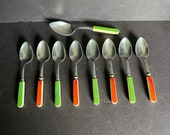 Voos , Two Tone Celluloid Handles, Tea Spoons