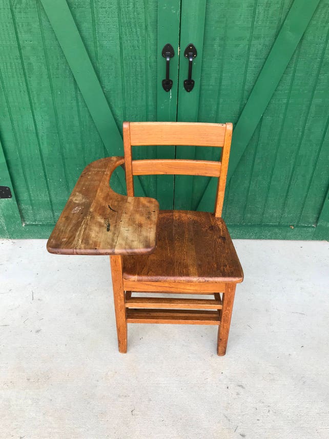 Antique Wood School Desk Chair Etsy image 0 - Antique Wood School Desk Chair Etsy