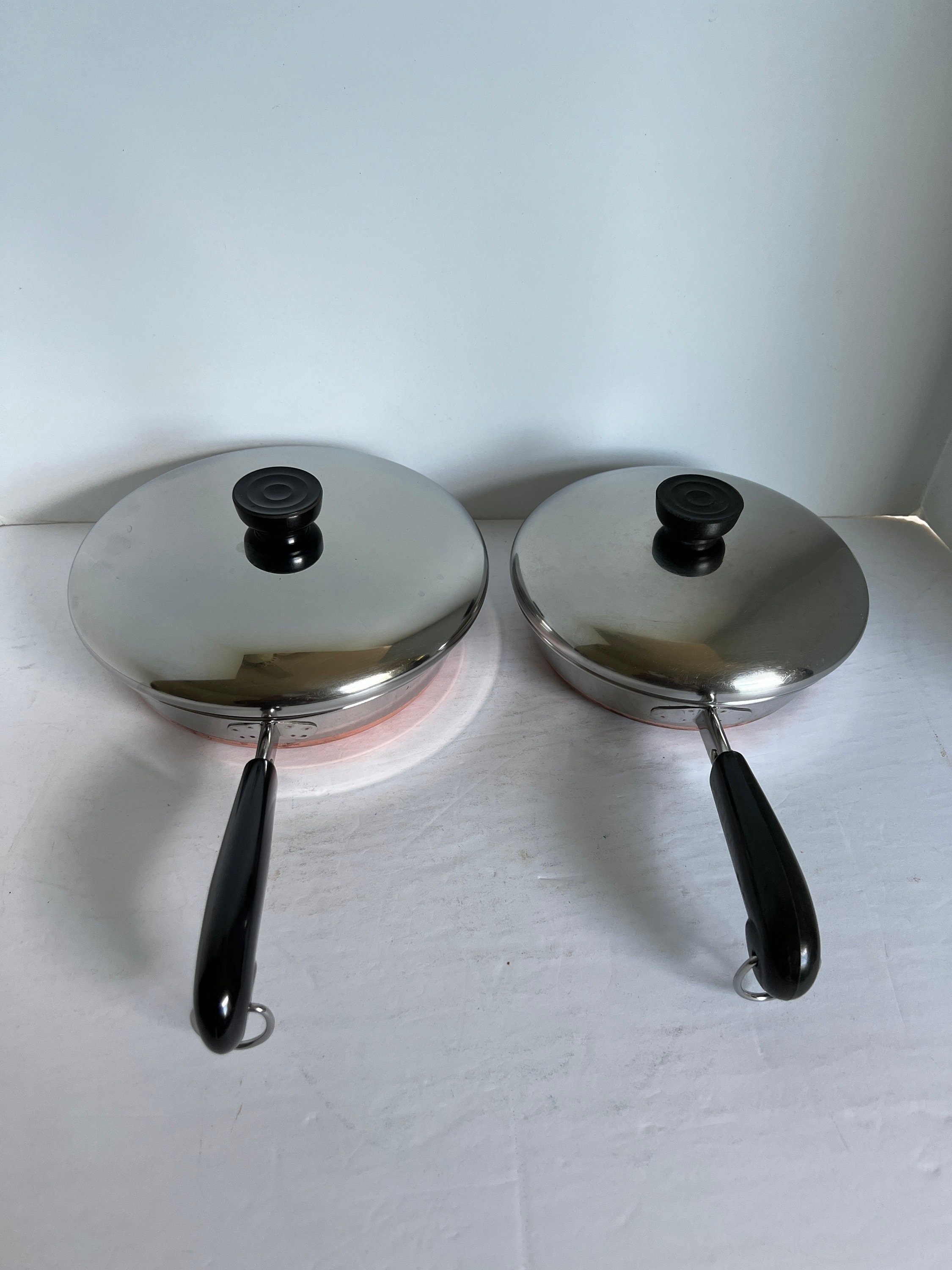 Revere Ware 12 inch Double Handle Copper Bottom Sauté Skillet Frying Pan No  Lid
