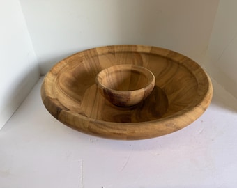 Zebra Wood Bowl, Chip & Dip, 2 bowls,  Source Africa, Premium hardwood, Luxury Serving Dish