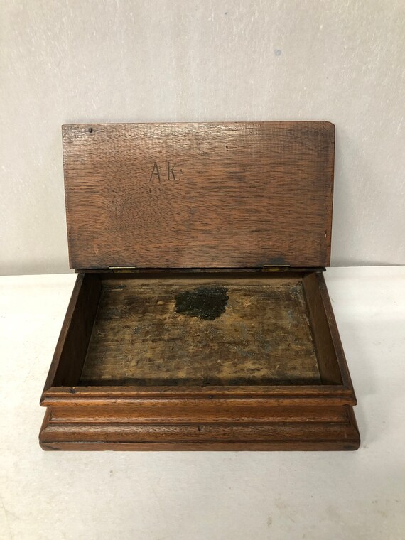 Wood Box, Antique, Lift Top Box, Walnut, Jewlery … - image 3