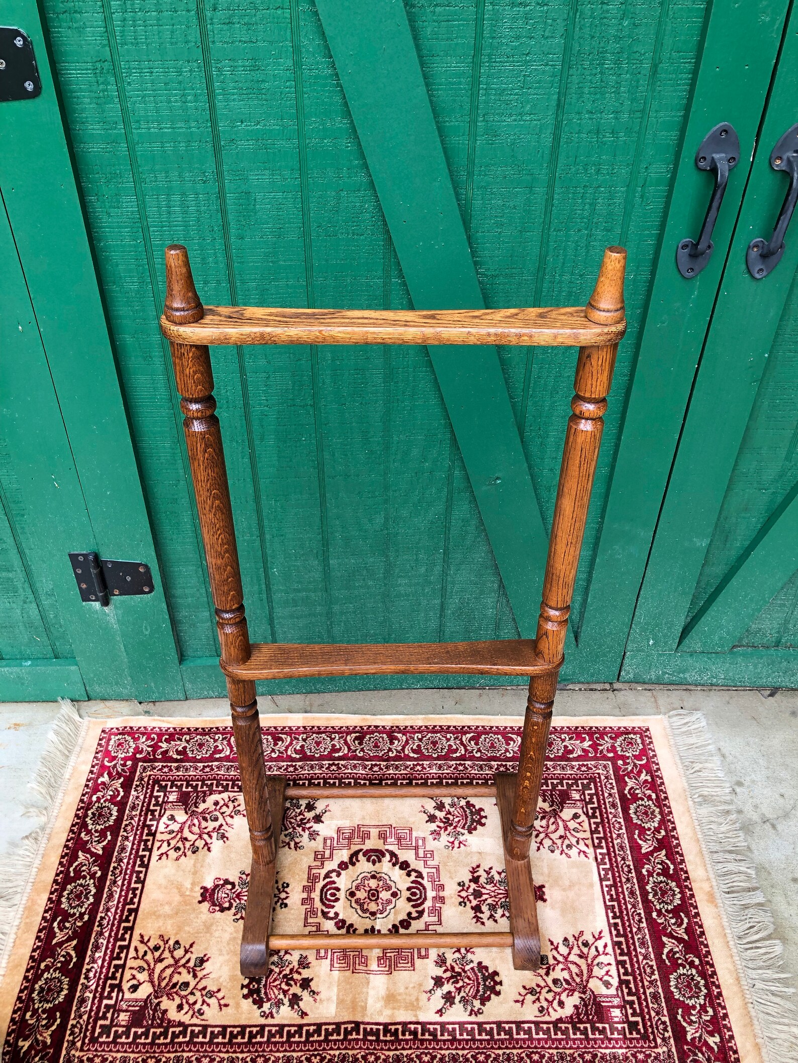 Antique Quilt Rack Oak Wood Rack Bedroom Blanket Rack Hand Etsy