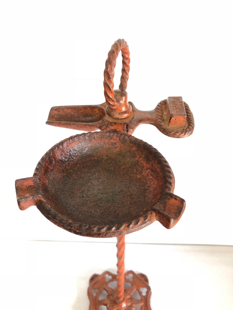 Antique Ash Tray Free Standing Cast Iron Etsy