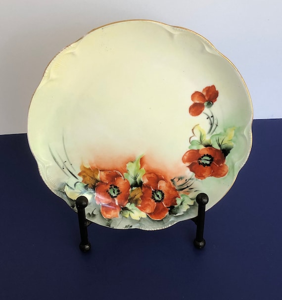 JHR Hutschenreuther Charlotte Bavaria, Poppy Motif, Victorian Hand