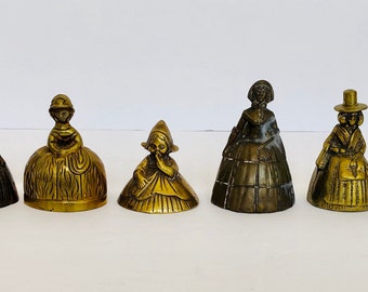 Lady Bells, Antique Bell Collection, Brass, Servant Bell, Tea Bell, Women Shaped Bell, Victorian, Two Feet Lady Bell,  Open Stock